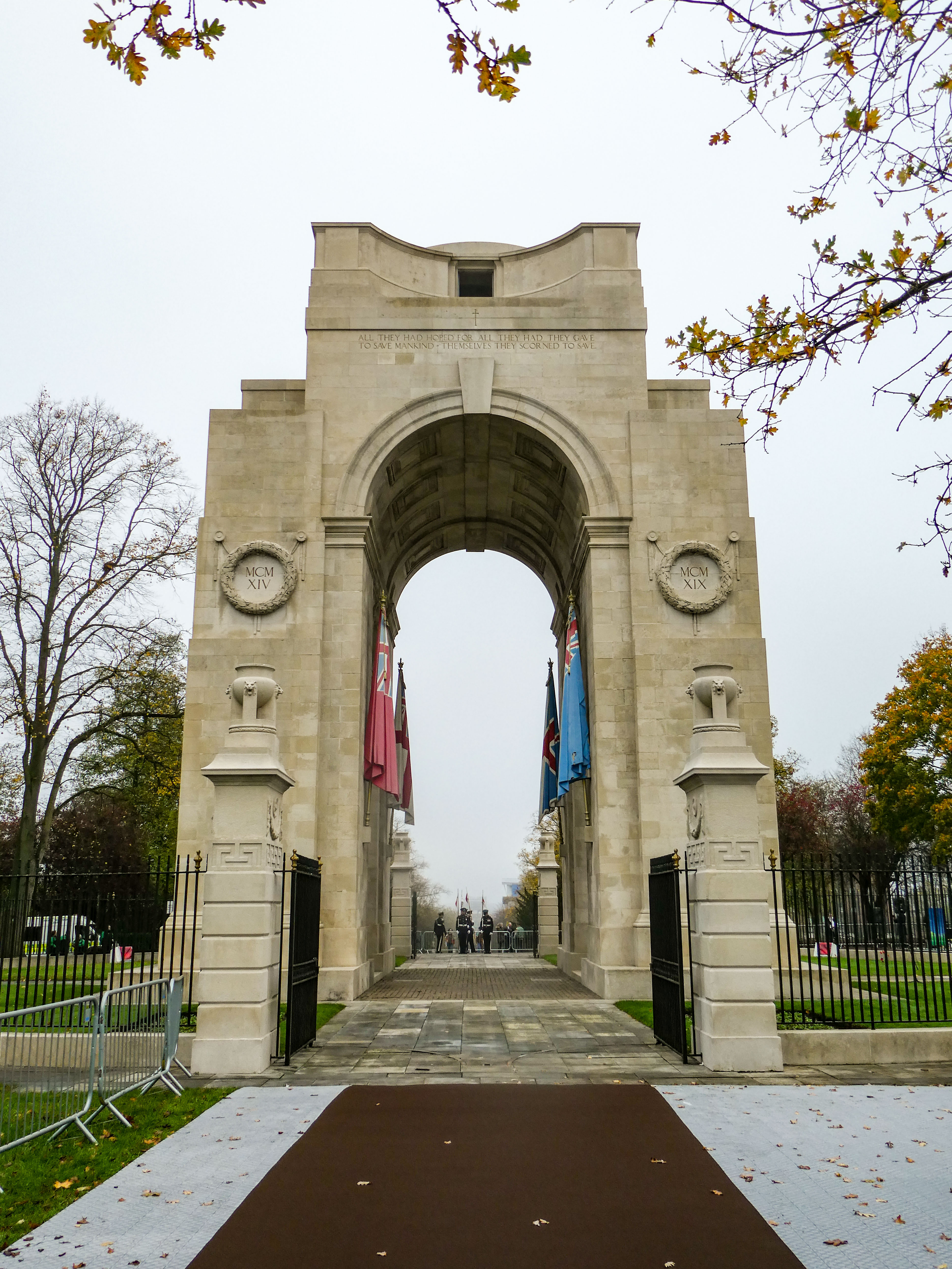 The Arch of Remembrance in Leicester’s Victoria Park on Sunday